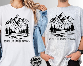 Camiseta de corrida para toda a família, ideal para ultramaratonas, perfeita para o verão, atividades ao ar livre, corrida ou trilha. Estampa gráfica grande com letras desenhadas à mão. Ideal para viagens e caminhadas.