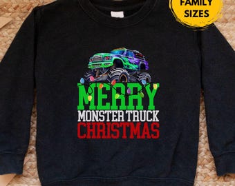 Sudadera navideña de Monster Truck: regalo para fiestas navideñas