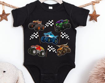Baby Boy Monster Truck Bodysuit Onesie, Boy Mama Matching Family Race Day Shirt, Monster Truck Jam  Outfit, Baby Shower Gift, Birthday Party