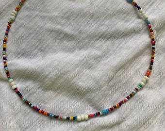 Rainbow beaded necklace