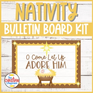 Nativity Bulletin Board Kit | Classroom Decor | Christmas Bulletin Board Kit