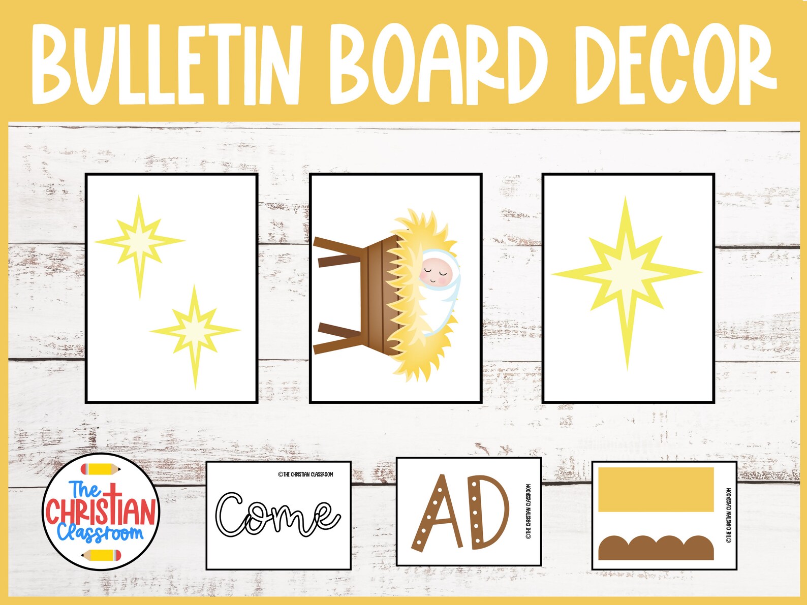 Nativity Bulletin Board Kit Classroom Decor Christmas Etsy