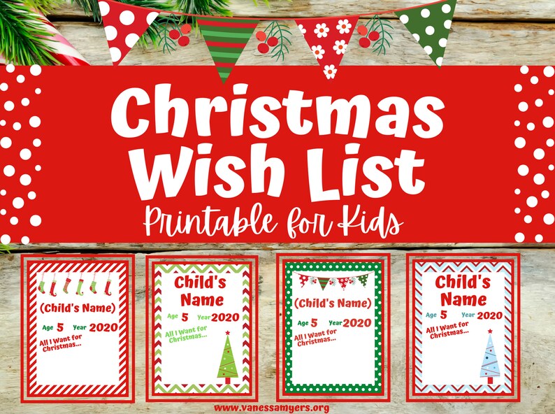 Christmas Wish List Printable for Kids Etsy