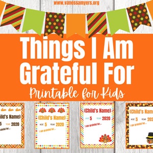 Things I Am Grateful For Printable for Kids