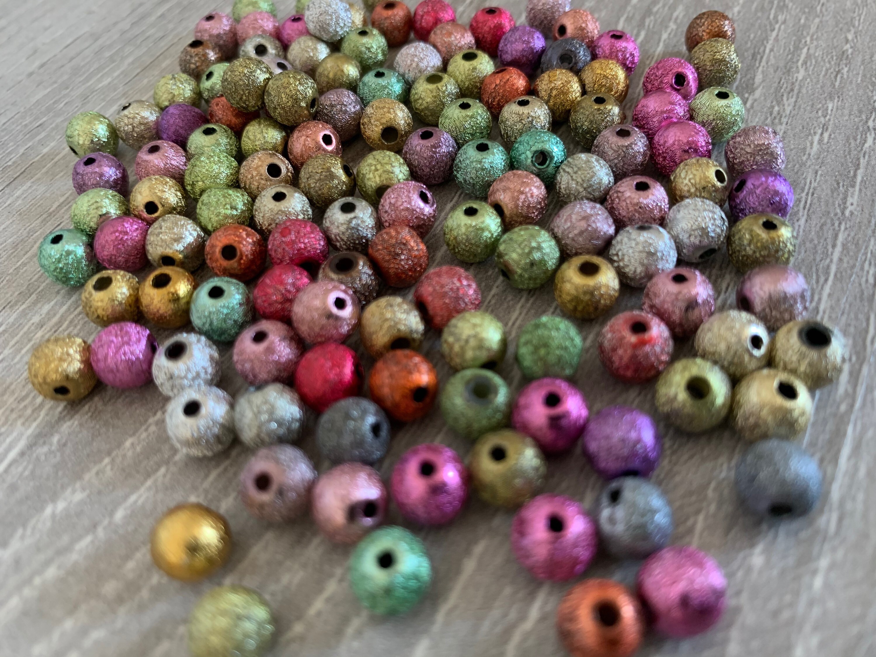 100 x multicoloured glitter beads/glitter beads/multicoloured Etsy