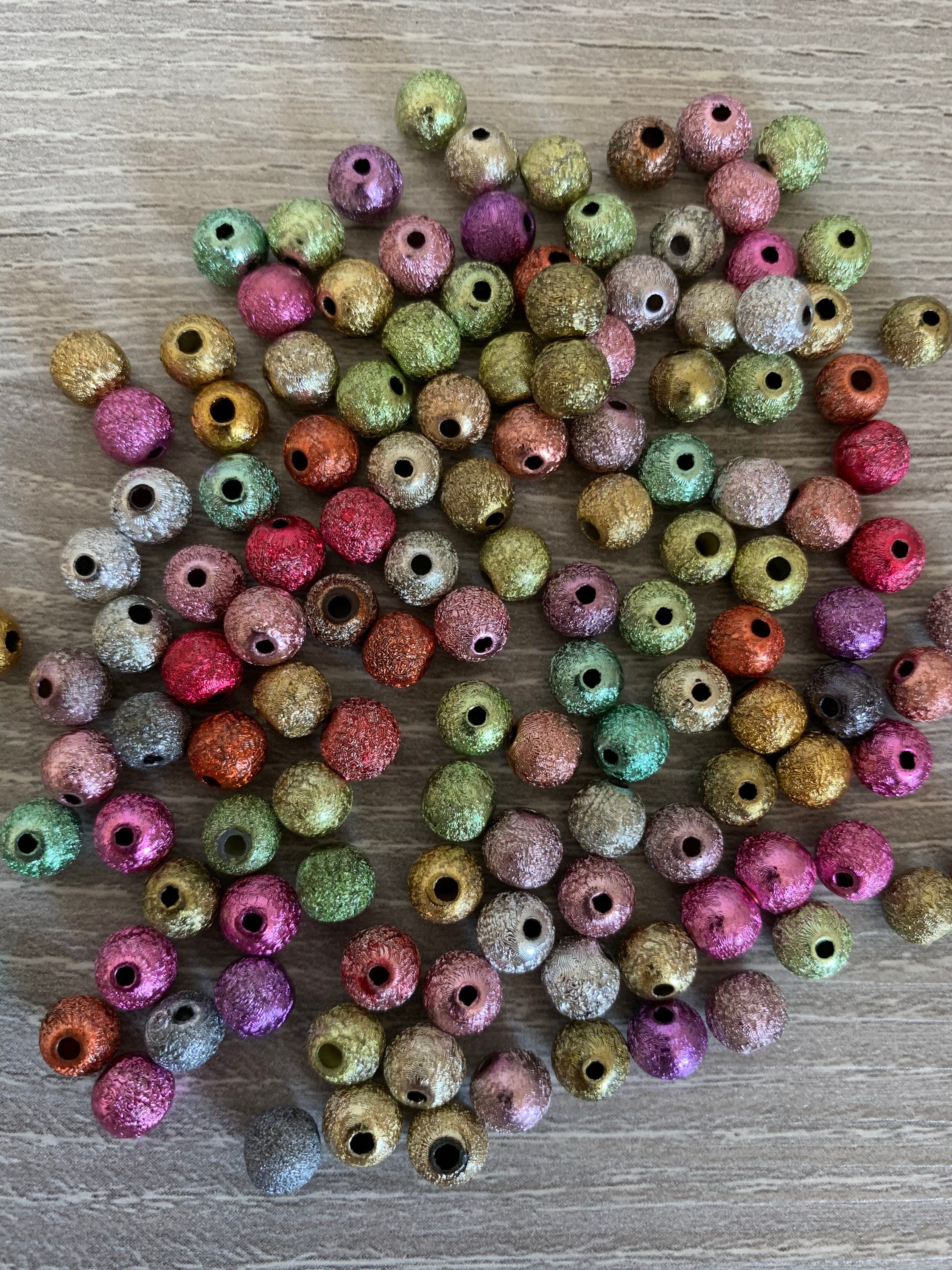 100 x multicoloured glitter beads/glitter beads/multicoloured | Etsy
