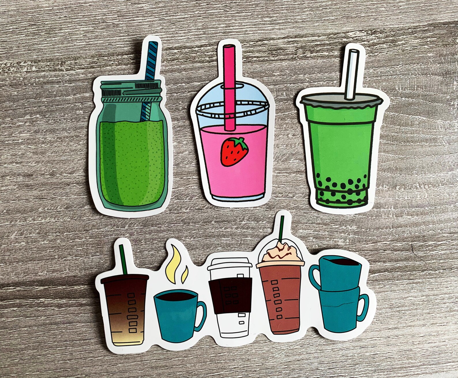 Drink sticker Bundle/sticker bundle/happy stickers/cute Etsy