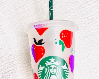 Tea Glasses Breakfast Cups Glass Cup Lid Straw Strawberry Tea Glasses Breakfast Cups Glass Cup Lid Straw Strawberry