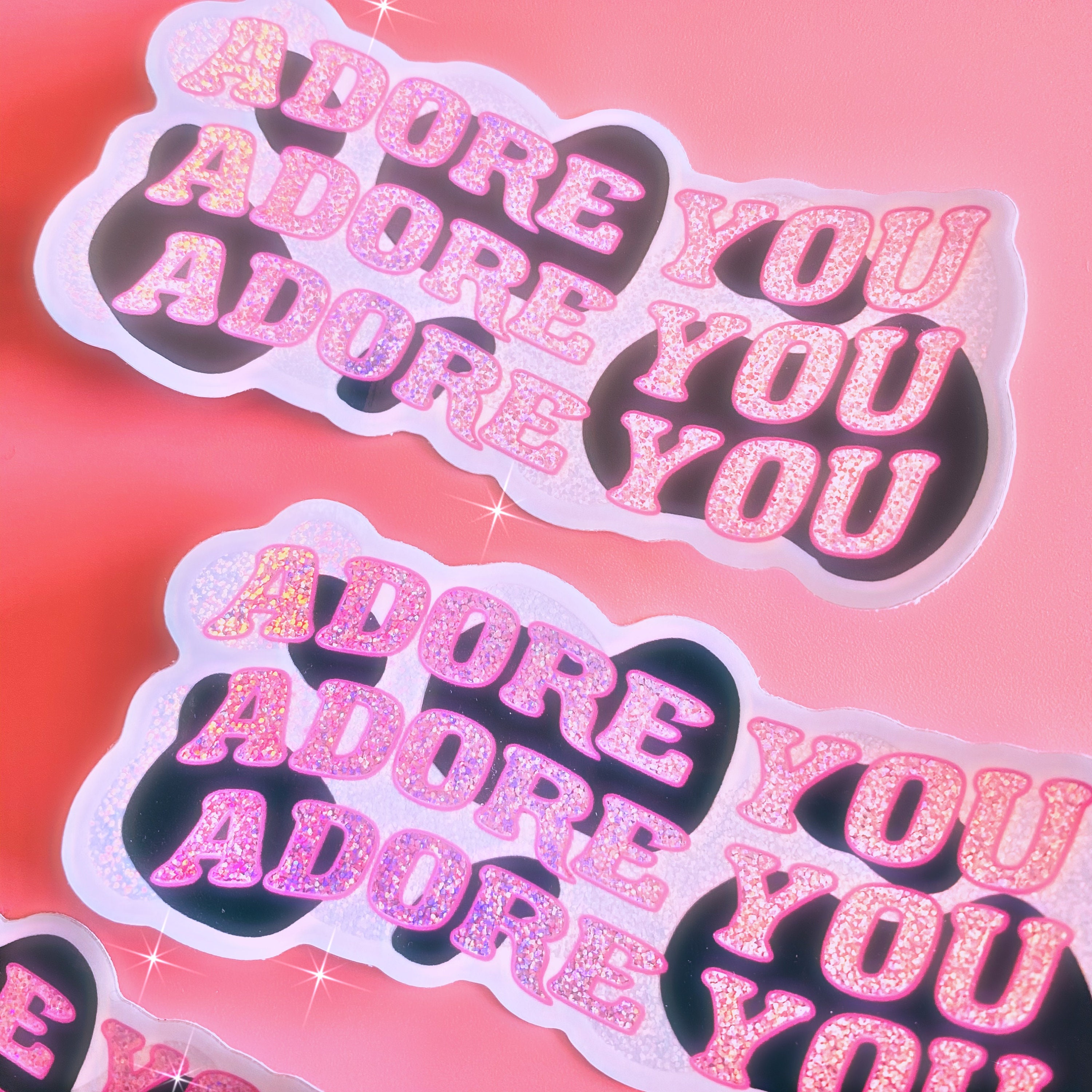 adore you sticker holographic y2k self care etsy