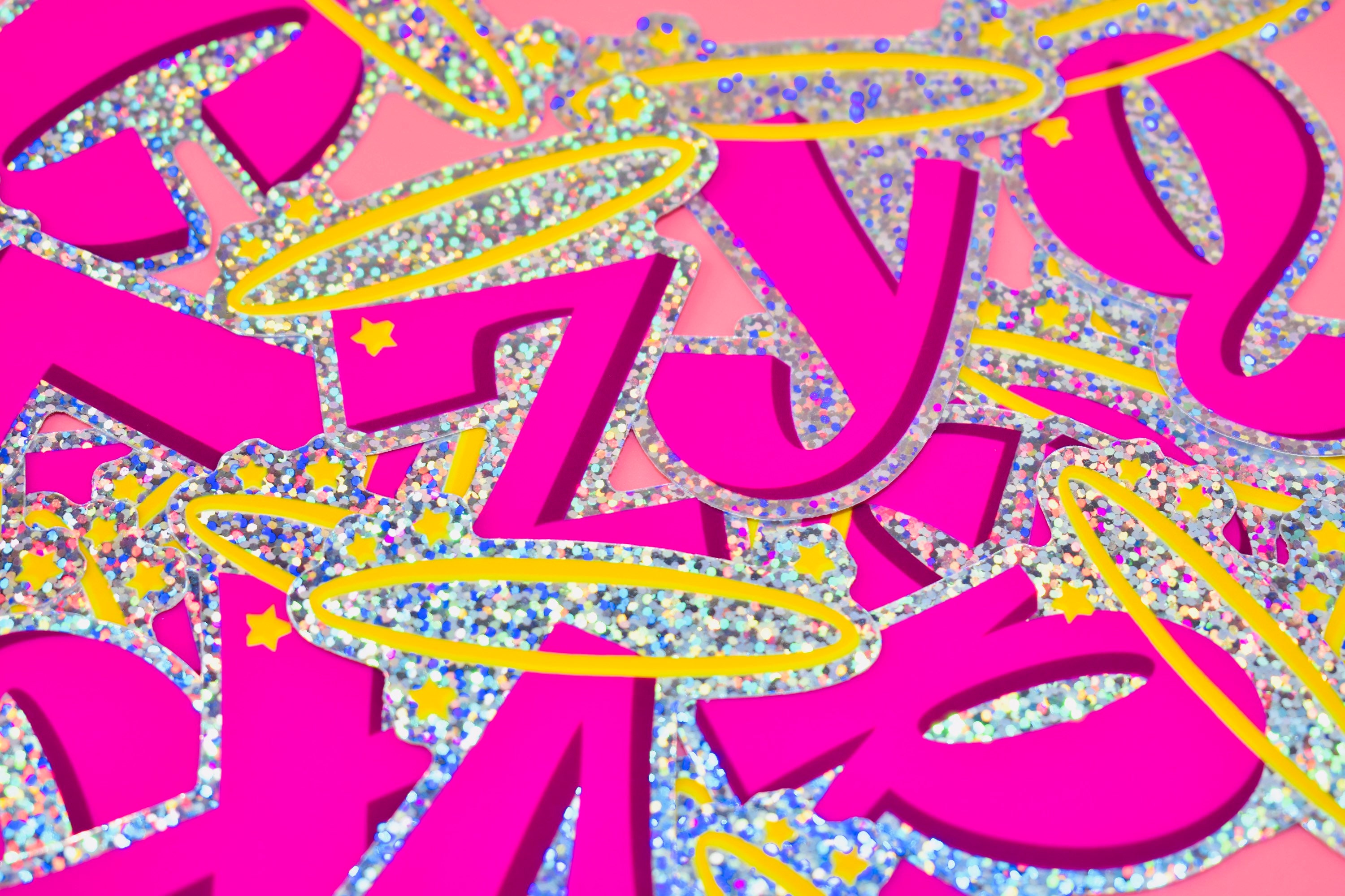 Holographic BRATZ Inspired Letter Stickers J Etsy