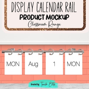 Calendar Display Rail MOVEABLE Mock-up png images, scene creator, for Canva, photoshop, commercial use, mockup images, seller toolkit