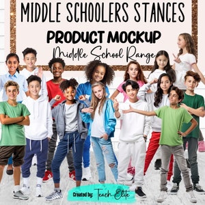 Middle School Poses mockup MOVEABLE Mock-up png images, scene creator, for Canva, photoshop, commercial use, mockup images, seller toolkit