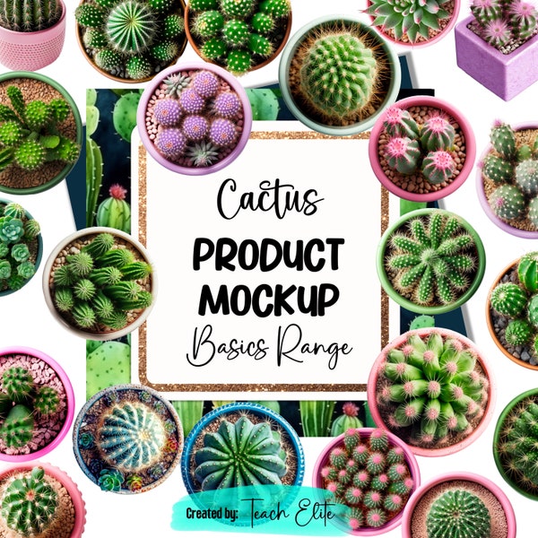 Cactus MOVEABLE Mock-up png images, scene creator, for Canva, photoshop, commercial use, mockup images, seller toolkit