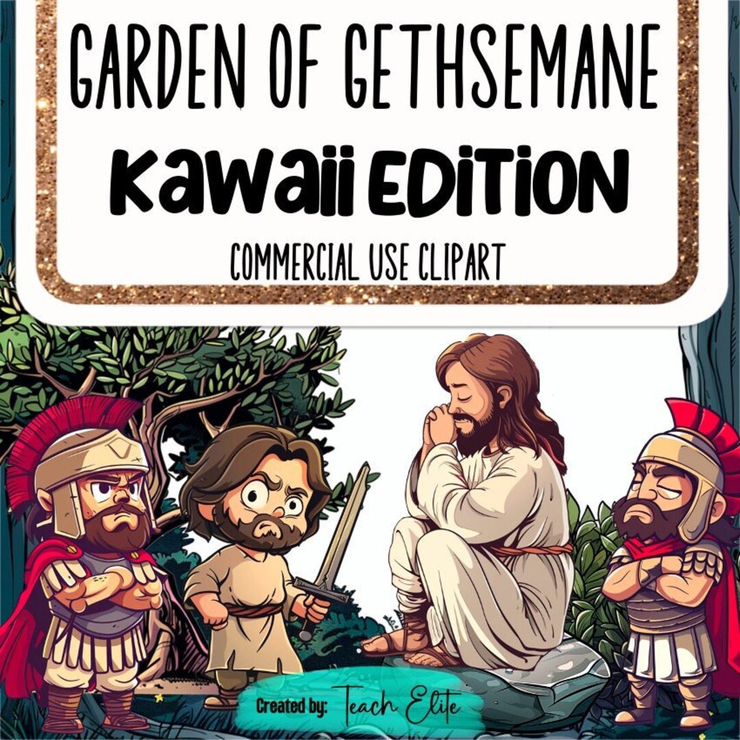 Garden of Gethsemane Clipart, Jesus Kawaii Easter, Sunday School, New ...