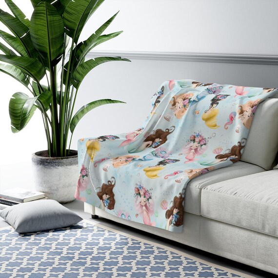 Mermaid Christmas blanket fairytale Throw, Ballerina Sherpa Fleece  Blanket, Gift for her, Ocean, Sea, New Baby