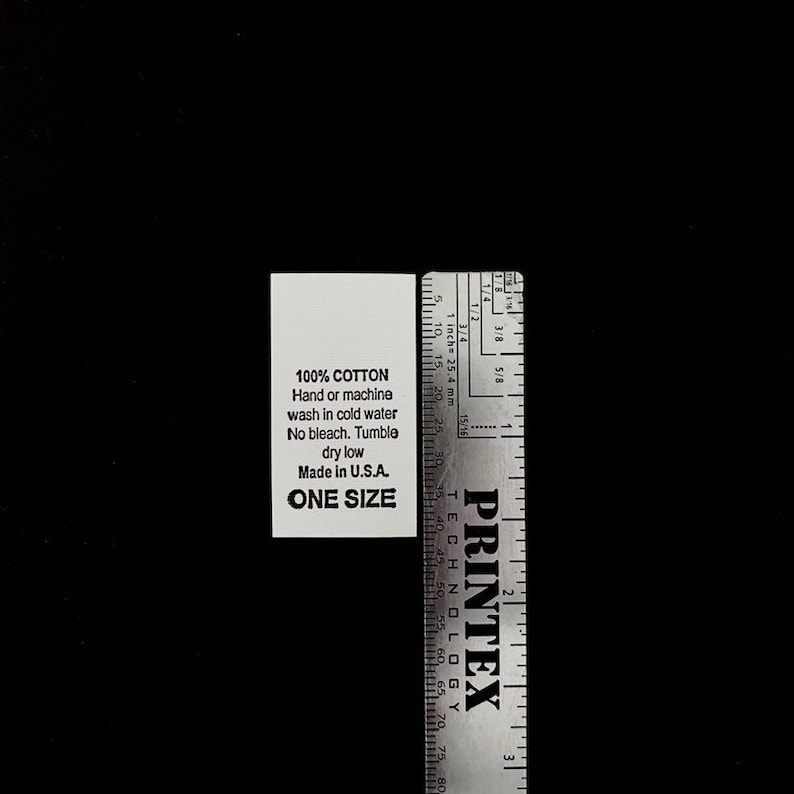 ONE SIZE Print Care Label Waterproof Paper Labels