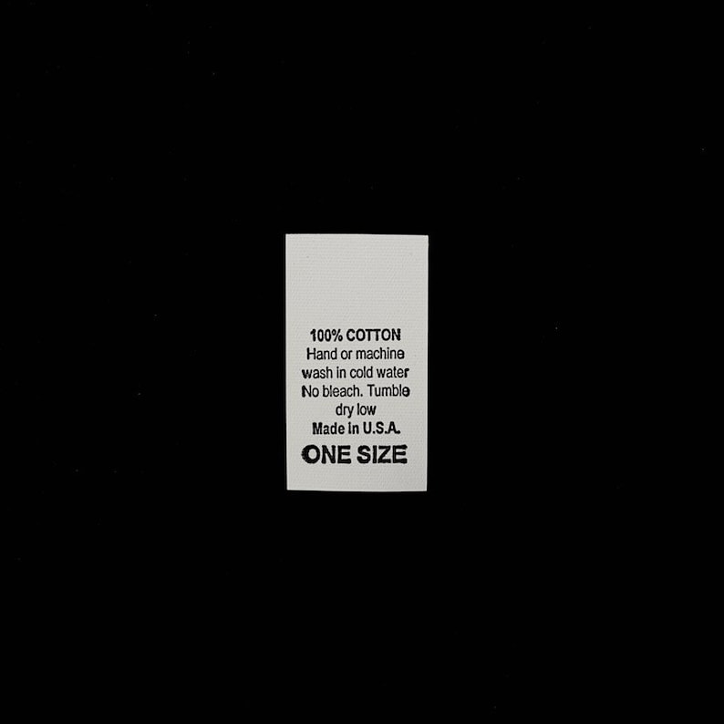 ONE SIZE Print Care Label Waterproof Paper Labels