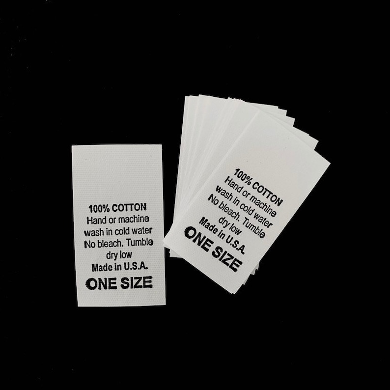 ONE SIZE Print Care Label Waterproof Paper Labels