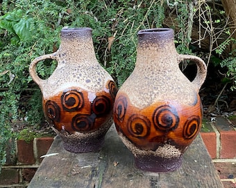 Dumler and Breiden Terra Large Fat Lava West German Pottery Vase