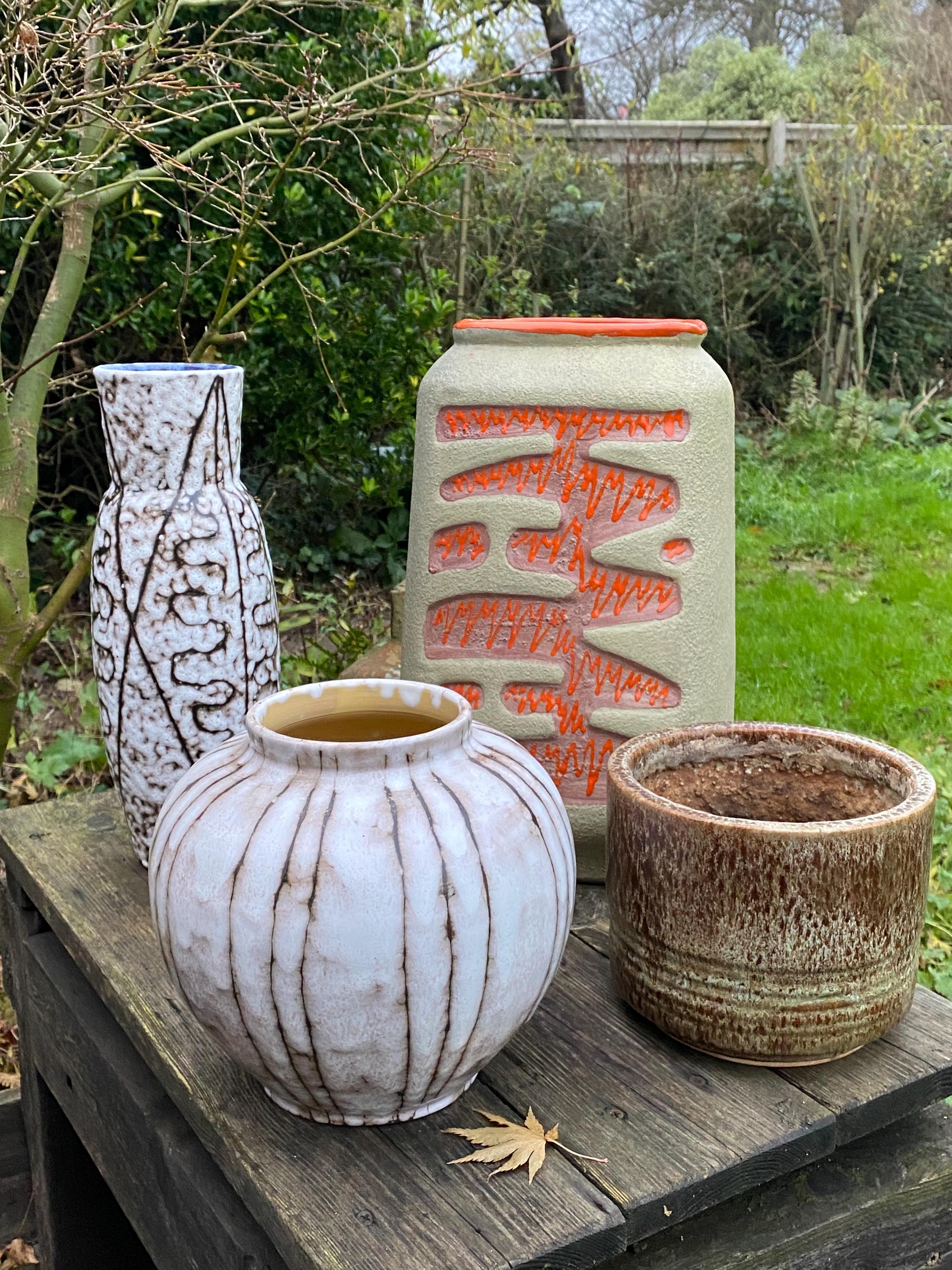 Retro Vintage 1960s White Wash Hódmezővásárhely Hungarian Ceramic