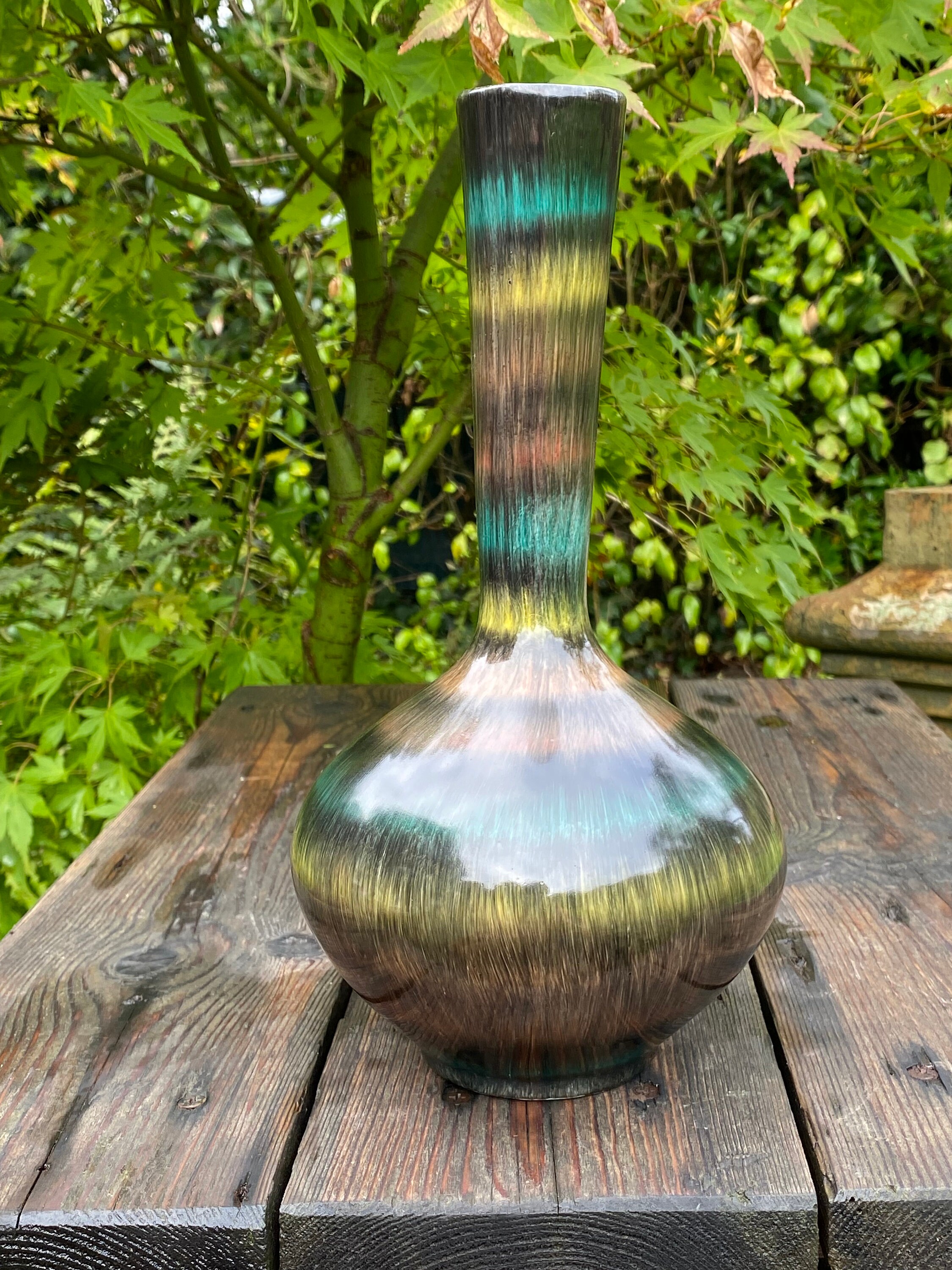 Retro Vintage Hungarian Ceramic Fat Lava Vase. West German