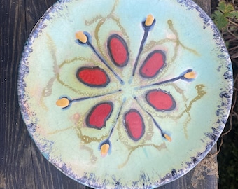 Vintage West German Fat Lava Wall Plaque Made by Vulkan Keramik