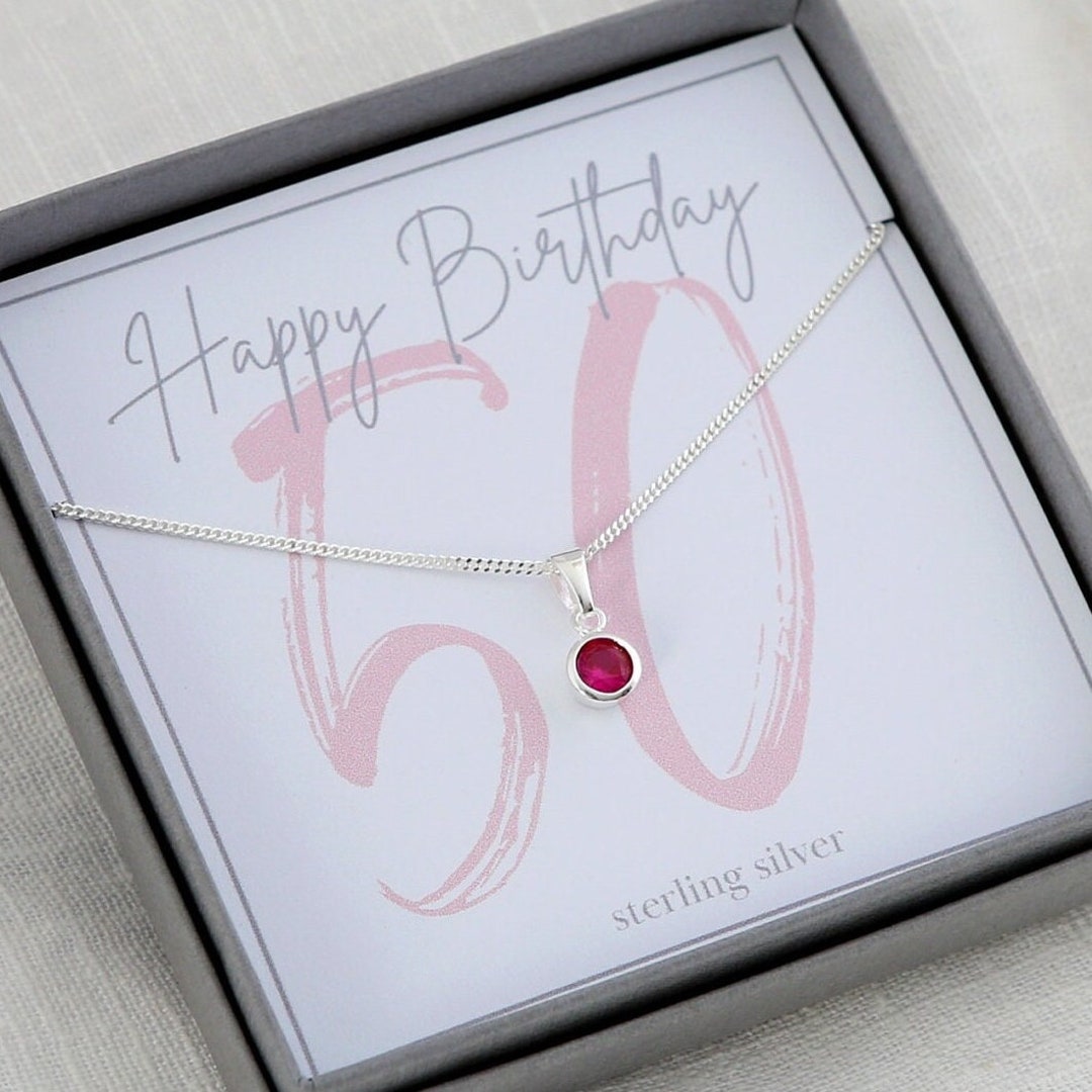 50th Birthday Birthstone Necklace, Women's 50th Birthday Birthstone, Women's 50th Birthday