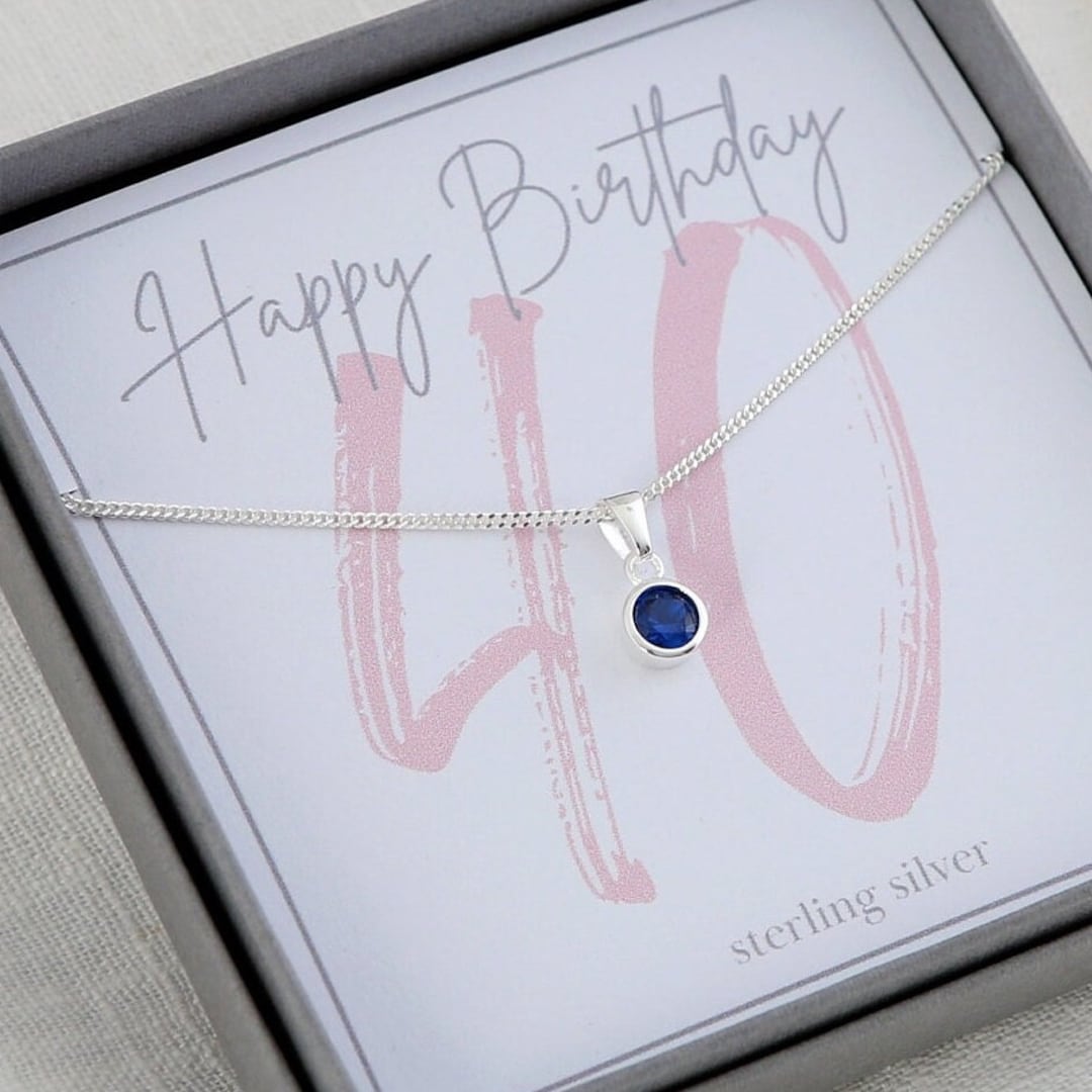 40th Birthday Birthstone Necklace, Women's 40th Birthday Birthstone