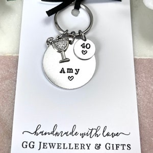 40th Birthday Personalised keyring, choice of 5 charms, 40th birthday gift for women, 40th birthday gift idea for her Bild 2