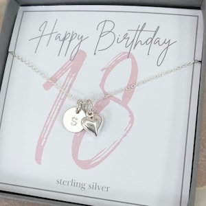 Girls 18th birthday necklace , personalised silver 18th necklace, 18th keepsake, 18th gift for her image 1