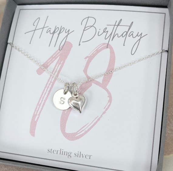 Girls 18th birthday necklace , personalised silver 18th necklace, 18th keepsake, 18th gift for her
