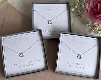 Personalised bridesmaid gift, bridesmaid proposal, maid of honour, flower girl,  bridesmaid gift, wedding jewellery, bridesmaid necklace
