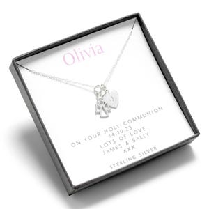 Girls holy communion gift, girls communion necklace, communion gifts for girls, sterling silver communion necklace, silver angel necklace