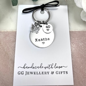 40th Birthday Personalised keyring, choice of 5 charms, 40th birthday gift for women, 40th birthday gift idea for her Bild 10