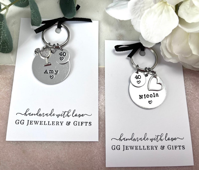 40th Birthday Personalised keyring, choice of 5 charms, 40th birthday gift for women, 40th birthday gift idea for her Bild 9