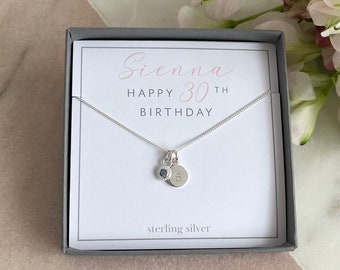 30e collier avec pierres de naissance, 30e cadeau d'anniversaire pour elle, 30e collier, 30e cadeau d'anniversaire pour femme