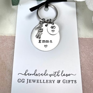 40th Birthday Personalised keyring, choice of 5 charms, 40th birthday gift for women, 40th birthday gift idea for her Bild 7