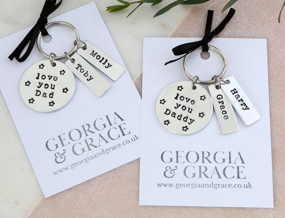 Dad keyring, dad birthday gift ideas, daddy keyring, fathers day gift, gift from kids, daddy birthday keyrings, dad keepsake, dad presents