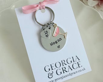 Girls 18th Birthday keyring gift, choose from 6 charms, 18th birthday gift girls,  girls personalised 18th birthday keyring, 18 th birthday
