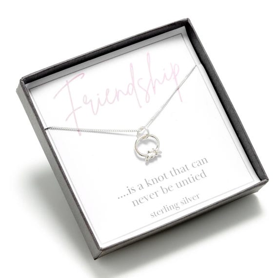 Friendship knot necklace, friendship necklace, friends gift idea,  birthday gift for best friend,  best friend gift