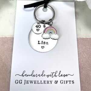 40th Birthday Personalised keyring, choice of 5 charms, 40th birthday gift for women, 40th birthday gift idea for her Bild 5