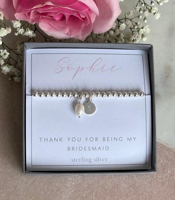 Personalised bridesmaid bracelet sale