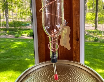 Wine Bottle Hummingbird Feeder- Clear
