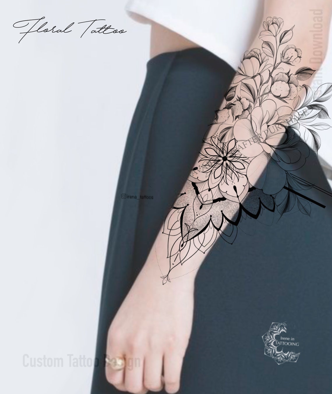 Tattoo Design Instant Download Printable Stencil Mandala - Etsy