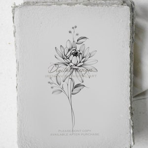 NOVEMBER BIRTH FLOWERS | Digital download | Chrysanthemum flower | Tattoo design