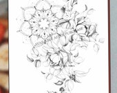 Peony Mandala Tattoo Design | Printable Stencil (Instant Download)