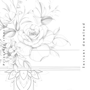 Armband Tattoo Design | Flowers composition | Instant download | Printable stencil | Custom tattoo design