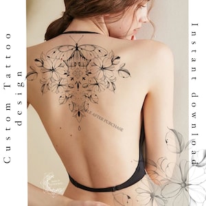 Butterfly Tattoo Design | Printable stencil | Instant download | Printable stencil
