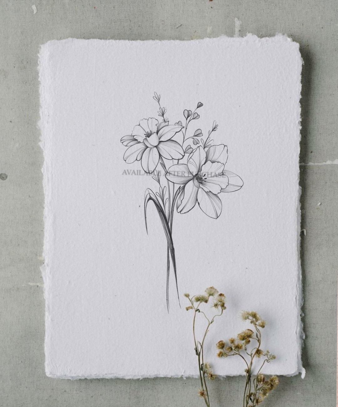 Narcissus. Flowers | Tattoo Design | Instant Download | Original Print ...