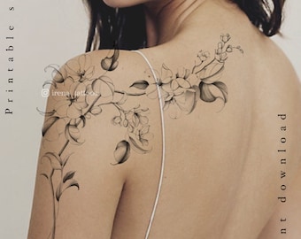 Cherry blossom | Instant download | Printable stencil | Original print | Custom tattoo design